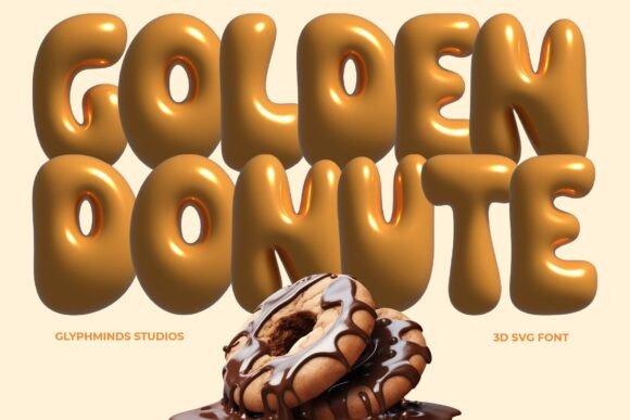 Golden Donut Font Review: A Playful 3D Typeface for Branding