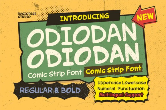 Odiodan: A Bold Comic Typeface for Editorial Design