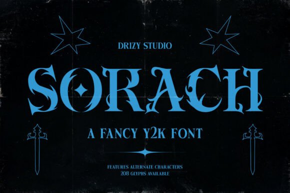 Sorach: A Bold Y2K Display Font for Modern Web Design